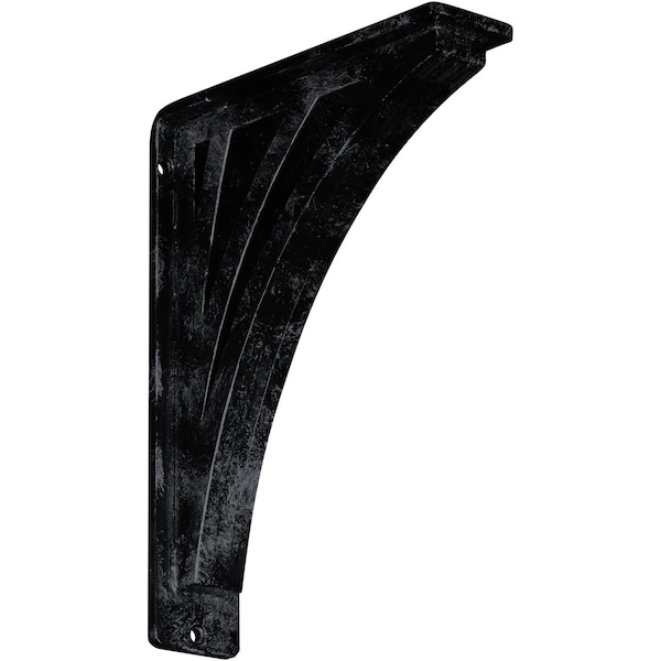 Ekena Millwork Nevio Wrought Iron Bracket, (Triple center brace), Antiqued Pewter 2"W x 7 1/2"D x 10"H BKTM02X07X10TNEAPW - main